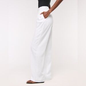 Abercrombie & Fitch White Wide-Leg Pants